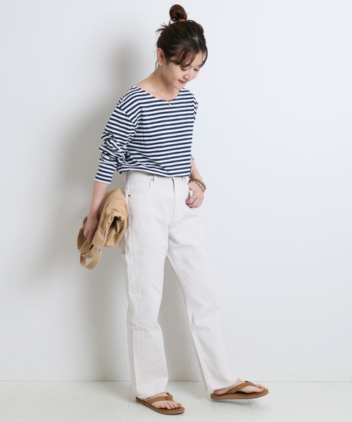 SLOBE IENA（スローブイエナ）の「LE DENIM カットオフスリムデニムパンツ【洗濯機使用可能】◆（デニムパンツ・レディース・ホワイト/ブルー/グレー系その他・40/38/36）」の7枚目の写真