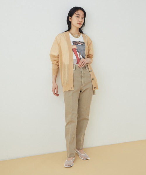 ADAM ET ROPE'(アダムエロペ)の「【WEB限定】カラーデニムセンターラインパンツ(デニムパンツ・レディース・ライトグレー/ブラック・38/36/34)」の9枚目の写真