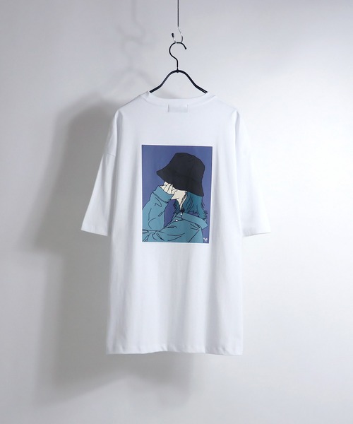 ILL'S(イルズ)の「ILL'S / イルズ ハット/ブック ガールイラストTシャツ(Tシャツ/カットソー・メンズ・ブラック/ベージュ/ミント/グレー系その他/ホワイト系その他/ホワイト・M/L)」の8枚目の写真