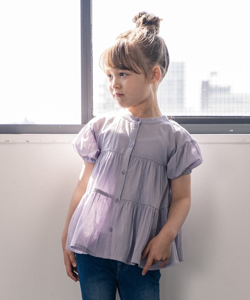 GLOBAL WORK（グローバルワーク）の「2way楊柳ブラウス/キッズ/939865（シャツ/ブラウス・キッズ・オフホワイト/ブルー系その他7/ホワイト・110cm/100cm/120cm/130cm/140cm/150cm/160cm）」の3枚目の写真