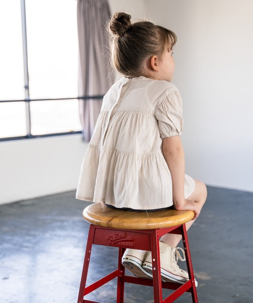 GLOBAL WORK（グローバルワーク）の「2way楊柳ブラウス/キッズ/939865（シャツ/ブラウス・キッズ・オフホワイト/ブルー系その他7/ホワイト・110cm/100cm/120cm/130cm/140cm/150cm/160cm）」の4枚目の写真