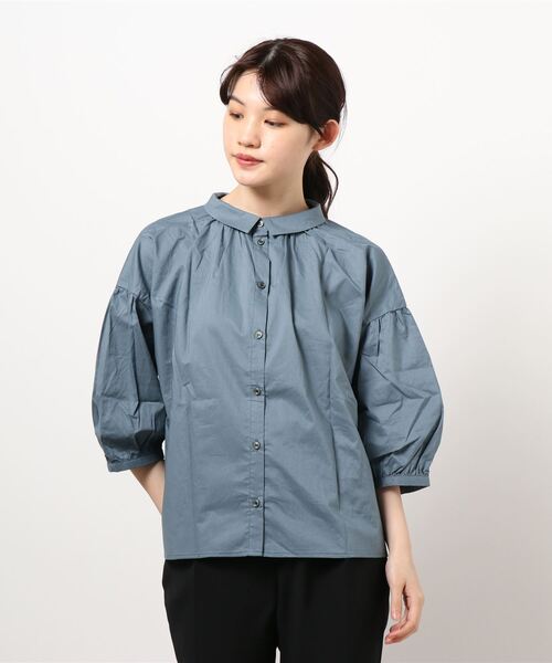 Samansa Mos2(サマンサ モスモス)の「衿付前後着ブラウス(シャツ/ブラウス・レディース・ブルー/ベージュ/オフホワイト/レッド/ブラック・フリ-)」の4枚目の写真