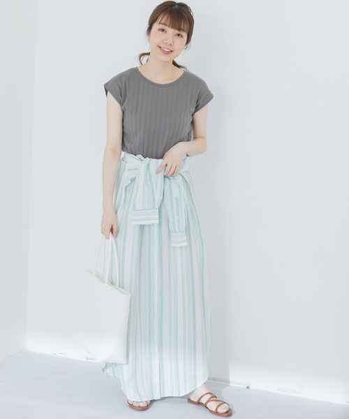 URBAN RESEARCH Sonny Label(アーバンリサーチサニーレーベル)の「汗ジミ防止UVフレンチTシャツ(Tシャツ/カットソー・レディース・オフホワイト/ブルー/ベージュ系その他/チャコールグレー・FREE)」の15枚目の写真