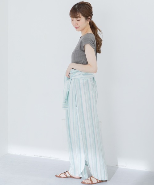 URBAN RESEARCH Sonny Label(アーバンリサーチサニーレーベル)の「汗ジミ防止UVフレンチTシャツ(Tシャツ/カットソー・レディース・オフホワイト/ブルー/ベージュ系その他/チャコールグレー・FREE)」の16枚目の写真