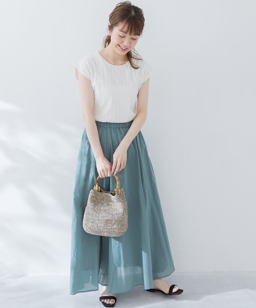 URBAN RESEARCH Sonny Label(アーバンリサーチサニーレーベル)の「汗ジミ防止UVフレンチTシャツ(Tシャツ/カットソー・レディース・オフホワイト/ブルー/ベージュ系その他/チャコールグレー・FREE)」の20枚目の写真