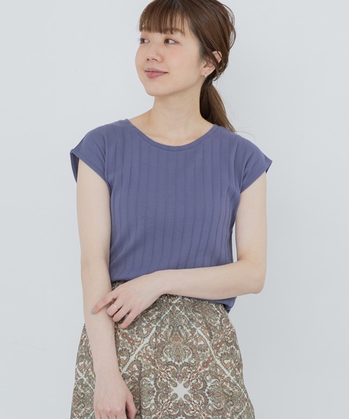 URBAN RESEARCH Sonny Label(アーバンリサーチサニーレーベル)の「汗ジミ防止UVフレンチTシャツ(Tシャツ/カットソー・レディース・オフホワイト/ブルー/ベージュ系その他/チャコールグレー・FREE)」の22枚目の写真
