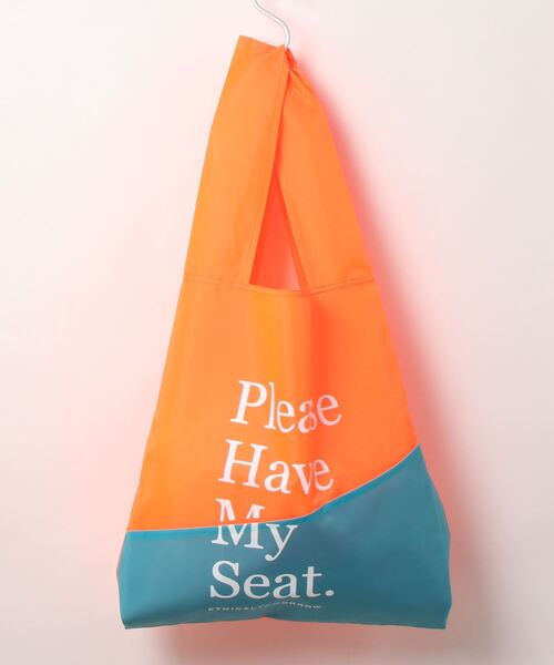 CASA FLINE(カーサフライン)の「【ETHICALTOMORROW】再生PETのBAGでHave My Seatと囁くBAG(エコバッグ/サブバッグ・レディース・ホワイト/ライトグレー/ライトブルー/カーキ/オレンジ/ブルー・FREE)」の1枚目の写真