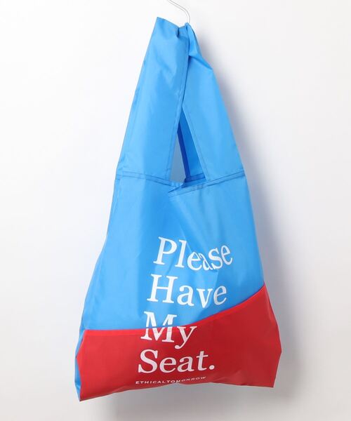 CASA FLINE(カーサフライン)の「【ETHICALTOMORROW】再生PETのBAGでHave My Seatと囁くBAG(エコバッグ/サブバッグ・レディース・ホワイト/ライトグレー/ライトブルー/カーキ/オレンジ/ブルー・FREE)」の6枚目の写真