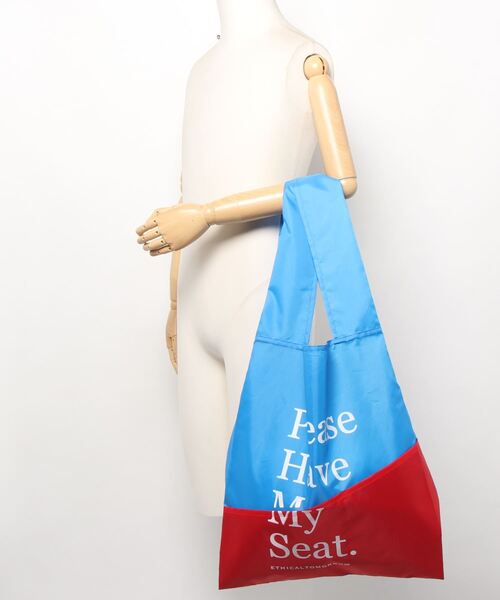CASA FLINE(カーサフライン)の「【ETHICALTOMORROW】再生PETのBAGでHave My Seatと囁くBAG(エコバッグ/サブバッグ・レディース・ホワイト/ライトグレー/ライトブルー/カーキ/オレンジ/ブルー・FREE)」の9枚目の写真