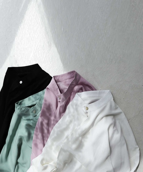 antiqua（アンティカ）の「目を惹く。カシュクールシャツ（シャツ/ブラウス・レディース・スモークピンク/オフホワイト/ブラック/ミント・FREE）」の22枚目の写真