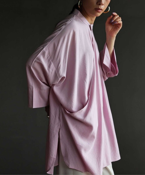 antiqua（アンティカ）の「目を惹く。カシュクールシャツ（シャツ/ブラウス・レディース・スモークピンク/オフホワイト/ブラック/ミント・FREE）」の14枚目の写真