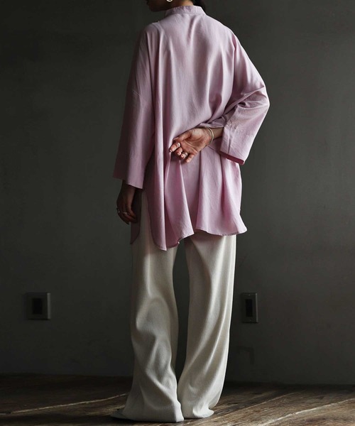 antiqua（アンティカ）の「目を惹く。カシュクールシャツ（シャツ/ブラウス・レディース・スモークピンク/オフホワイト/ブラック/ミント・FREE）」の15枚目の写真