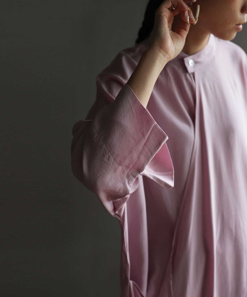 antiqua（アンティカ）の「目を惹く。カシュクールシャツ（シャツ/ブラウス・レディース・スモークピンク/オフホワイト/ブラック/ミント・FREE）」の16枚目の写真