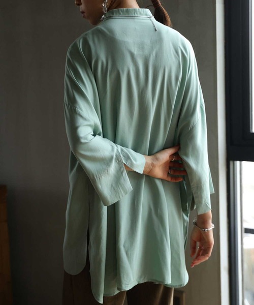 antiqua（アンティカ）の「目を惹く。カシュクールシャツ（シャツ/ブラウス・レディース・スモークピンク/オフホワイト/ブラック/ミント・FREE）」の13枚目の写真