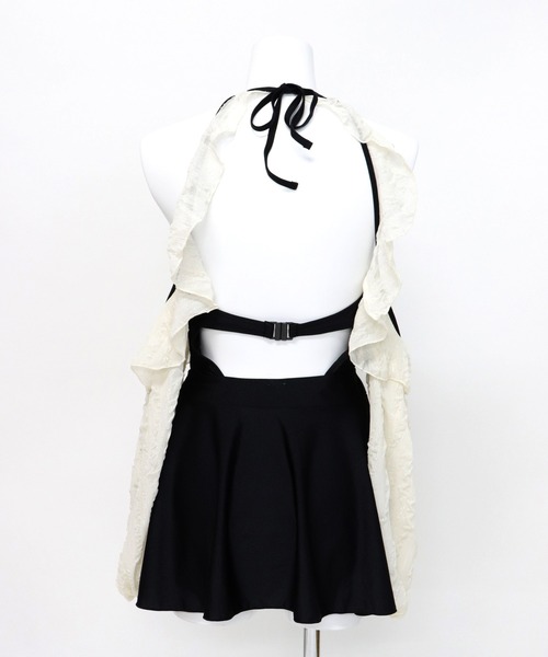 セール】オープンショルダー フリルスリーブ ワンピース 水着