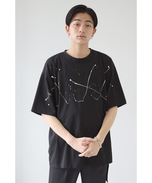 CREARE -LINO-（クレアーレリノ）の「オーバーサイズ　ペイントプリント半袖Tシャツ<ユニセックス>（Tシャツ/カットソー・メンズ・ホワイト/ブラック・FREE）」の9枚目の写真