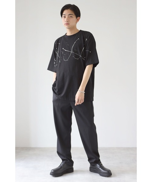 CREARE -LINO-（クレアーレリノ）の「オーバーサイズ　ペイントプリント半袖Tシャツ<ユニセックス>（Tシャツ/カットソー・メンズ・ホワイト/ブラック・FREE）」の7枚目の写真