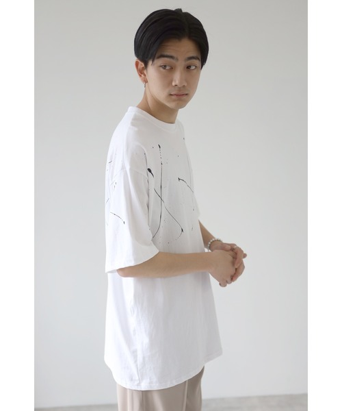 CREARE -LINO-（クレアーレリノ）の「オーバーサイズ　ペイントプリント半袖Tシャツ<ユニセックス>（Tシャツ/カットソー・メンズ・ホワイト/ブラック・FREE）」の20枚目の写真