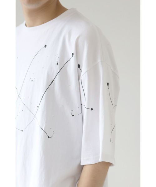 CREARE -LINO-（クレアーレリノ）の「オーバーサイズ　ペイントプリント半袖Tシャツ<ユニセックス>（Tシャツ/カットソー・メンズ・ホワイト/ブラック・FREE）」の18枚目の写真