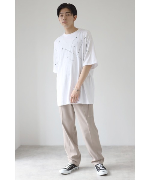 CREARE -LINO-（クレアーレリノ）の「オーバーサイズ　ペイントプリント半袖Tシャツ<ユニセックス>（Tシャツ/カットソー・メンズ・ホワイト/ブラック・FREE）」の14枚目の写真