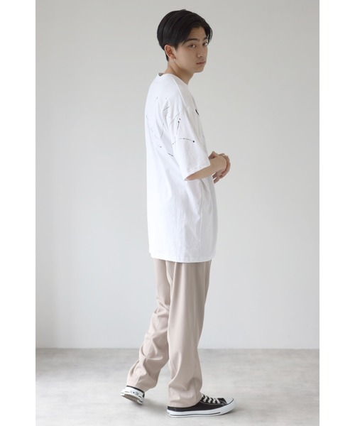 CREARE -LINO-（クレアーレリノ）の「オーバーサイズ　ペイントプリント半袖Tシャツ<ユニセックス>（Tシャツ/カットソー・メンズ・ホワイト/ブラック・FREE）」の12枚目の写真