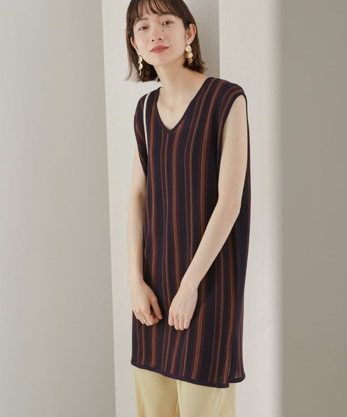 KBF(ケイビーエフ)の「マルチストライプノースリーブニット(ニット/セーター・レディース・ブラウン/オレンジ/パープル系その他・ONE)」の16枚目の写真