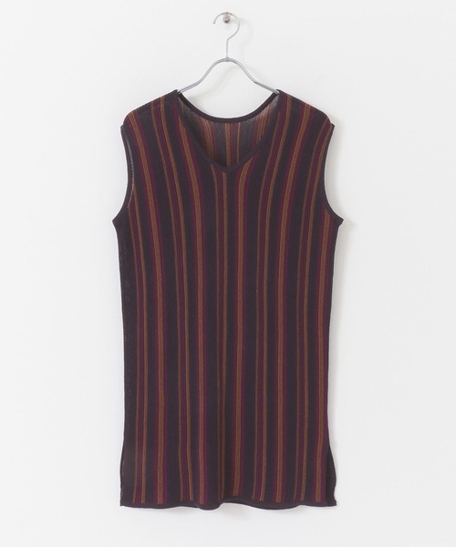 KBF(ケイビーエフ)の「マルチストライプノースリーブニット(ニット/セーター・レディース・ブラウン/オレンジ/パープル系その他・ONE)」の12枚目の写真