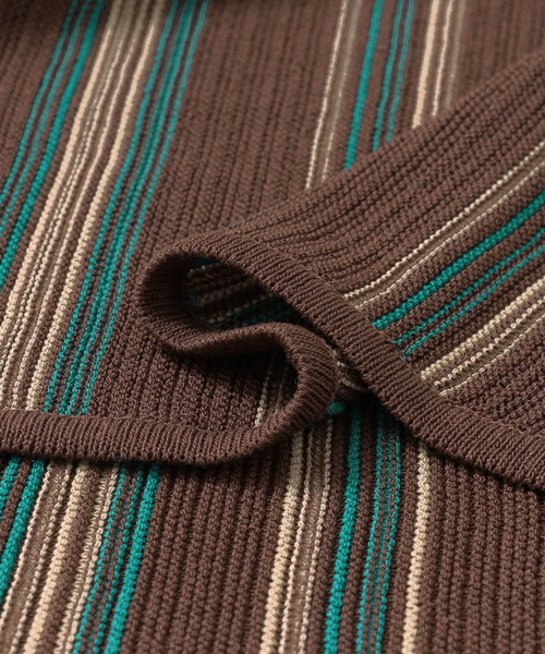 KBF(ケイビーエフ)の「マルチストライプノースリーブニット(ニット/セーター・レディース・ブラウン/オレンジ/パープル系その他・ONE)」の8枚目の写真