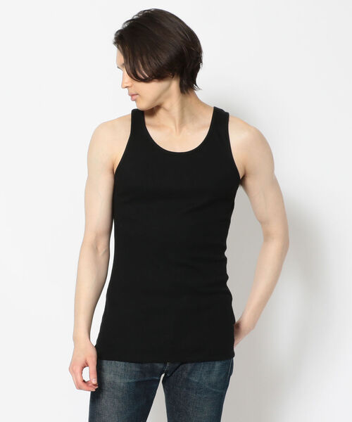 qwerty（クワーティ）の「QWERTY (クワーティ)TANK TOP/タンクトップ（タンクトップ・メンズ・ホワイト/ブラック・MEDIUM/LARGE）」の2枚目の写真