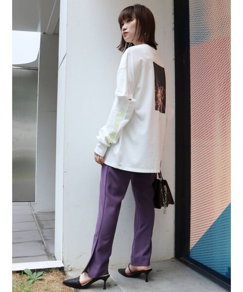 MURUA（ムルーア）の「センタープレスストレートパンツ（その他パンツ・レディース・アイボリー/ブラック/パープル/ブラウン・1/2）」の20枚目の写真