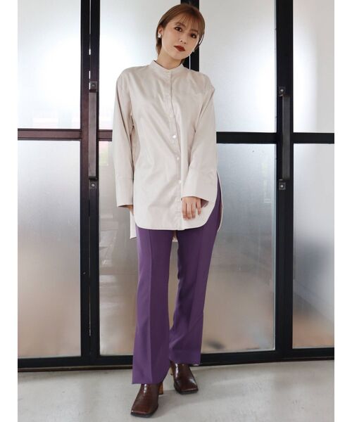 MURUA（ムルーア）の「センタープレスストレートパンツ（その他パンツ・レディース・アイボリー/ブラック/パープル/ブラウン・1/2）」の21枚目の写真