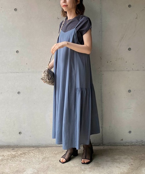 CAPRICIEUX LE'MAGE（カプリシューレマージュ）の「〈セットアイテム〉フレンチTキャミワンピースセット（ワンピース・レディース・ブルー/イエロー/ブラック・FREE）」の6枚目の写真