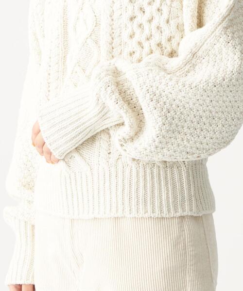 CITEN（シテン）の「＜CITEN（シテン）＞ ソフトタッチ ケーブル ニット（ニット/セーター・レディース・ダークグレー/オフホワイト・FREE）」の11枚目の写真