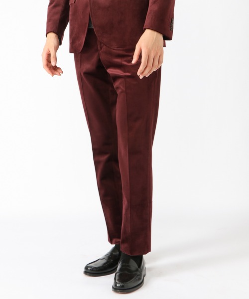 CROWDED CLOSET（クラウデッドクローゼット）の「コーデュロイ調ベルベットパンツ／セットアップ対応／パーティー（スラックス・メンズ・ネイビー/キャメル/ワイン・01/02/03/04）」の3枚目の写真