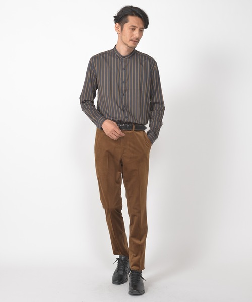 CROWDED CLOSET（クラウデッドクローゼット）の「コーデュロイ調ベルベットパンツ／セットアップ対応／パーティー（スラックス・メンズ・ネイビー/キャメル/ワイン・01/02/03/04）」の18枚目の写真