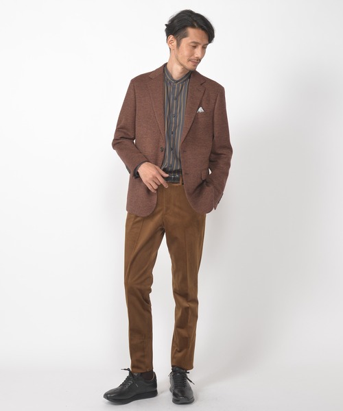 CROWDED CLOSET（クラウデッドクローゼット）の「コーデュロイ調ベルベットパンツ／セットアップ対応／パーティー（スラックス・メンズ・ネイビー/キャメル/ワイン・01/02/03/04）」の11枚目の写真