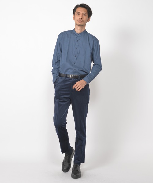 CROWDED CLOSET（クラウデッドクローゼット）の「コーデュロイ調ベルベットパンツ／セットアップ対応／パーティー（スラックス・メンズ・ネイビー/キャメル/ワイン・01/02/03/04）」の7枚目の写真