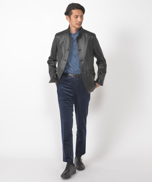 CROWDED CLOSET（クラウデッドクローゼット）の「コーデュロイ調ベルベットパンツ／セットアップ対応／パーティー（スラックス・メンズ・ネイビー/キャメル/ワイン・01/02/03/04）」の9枚目の写真