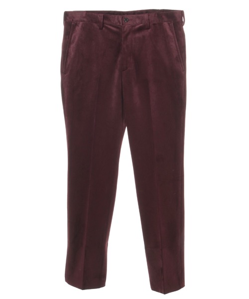 CROWDED CLOSET（クラウデッドクローゼット）の「コーデュロイ調ベルベットパンツ／セットアップ対応／パーティー（スラックス・メンズ・ネイビー/キャメル/ワイン・01/02/03/04）」の21枚目の写真