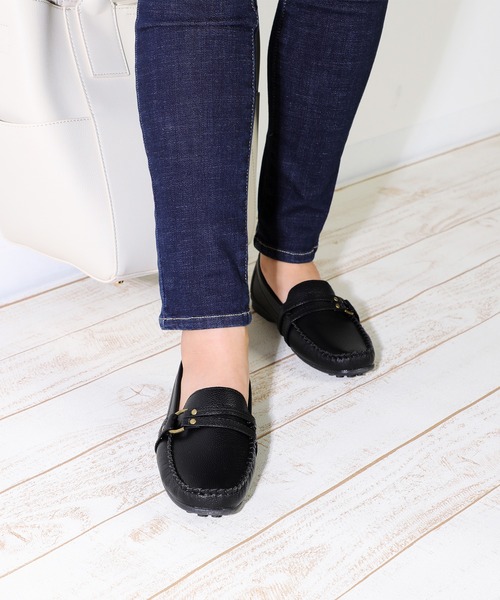 LUGG NAGG(ラグナグ)の「ベルテッドモカシンシューズ(モカシン/デッキシューズ・レディース・ブラック/ガンメタ/ホワイト・23.0cm/23.5cm/24.5cm/24.0cm)」の14枚目の写真