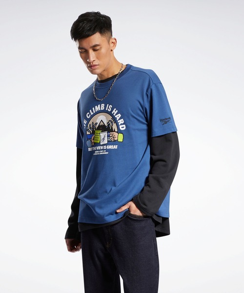 Reebok（リーボック）の「クラシックス キャンピング ショート スリーブ Tシャツ / Classics Camping Short Sleeve T-Shirt（Tシャツ/カットソー・メンズ・ブラック×ブラック/ホワイト/ブルー・SMALL/XXX-LARGE/LARGE/X-LARGE/XX-LARGE/MEDIUM/X-SMALL）」の3枚目の写真