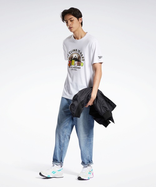 Reebok（リーボック）の「クラシックス キャンピング ショート スリーブ Tシャツ / Classics Camping Short Sleeve T-Shirt（Tシャツ/カットソー・メンズ・ブラック×ブラック/ホワイト/ブルー・SMALL/XXX-LARGE/LARGE/X-LARGE/XX-LARGE/MEDIUM/X-SMALL）」の7枚目の写真