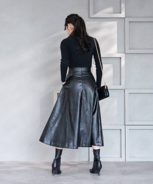 VIVIAN（ヴィヴィアン）の「ワイドスクエアトゥストレッチショートブーツ（ブーツ・レディース・ブラック/ダークブラウン/アイボリー・LL/S/M/L）」の13枚目の写真