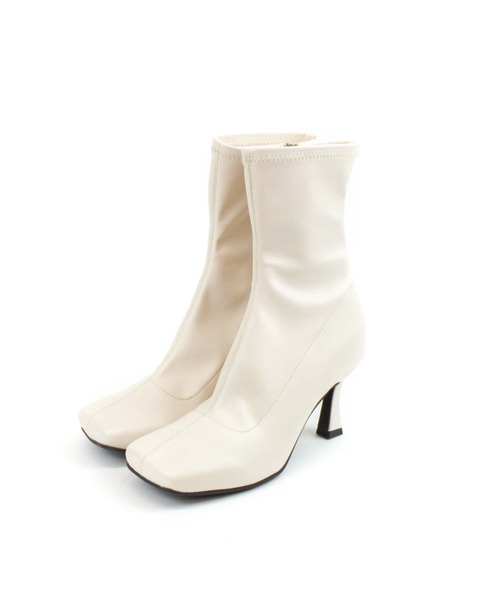 VIVIAN（ヴィヴィアン）の「ワイドスクエアトゥストレッチショートブーツ（ブーツ・レディース・ブラック/ダークブラウン/アイボリー・LL/S/M/L）」の16枚目の写真