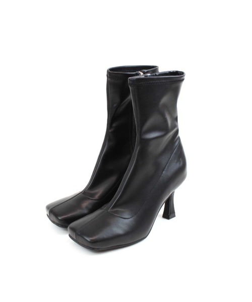 VIVIAN（ヴィヴィアン）の「ワイドスクエアトゥストレッチショートブーツ（ブーツ・レディース・ブラック/ダークブラウン/アイボリー・LL/S/M/L）」の17枚目の写真