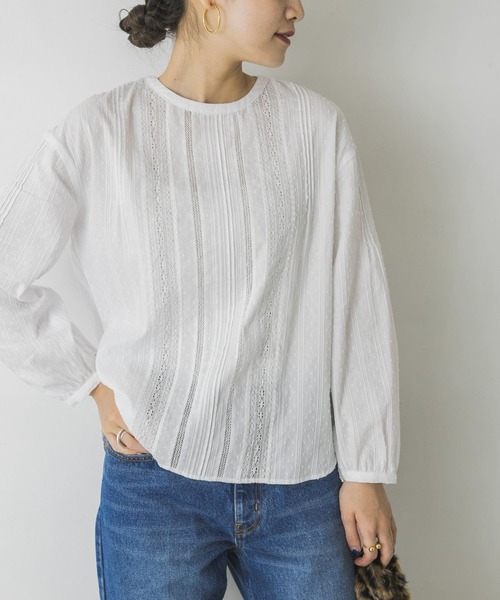 URBAN RESEARCH（アーバンリサーチ）の「前後2WAY長袖レースブラウス（シャツ/ブラウス・レディース・ブラウン/ブラック/オフホワイト・FREE）」の11枚目の写真