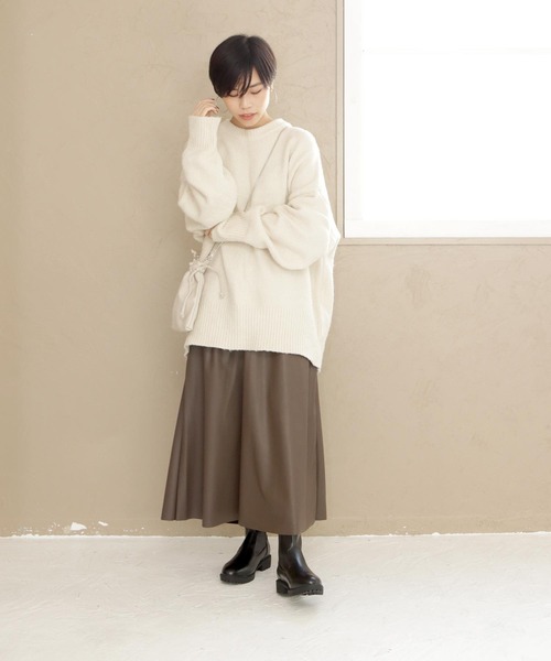 SOROTTO(ソロット)の「厚底ソールのストレッチアンクルブーツ(ブーツ・レディース・ブラック/アイボリー・LL/S/M/L)」の4枚目の写真