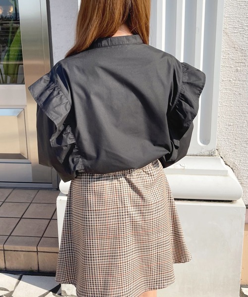 apres jour(アプレジュール)の「バンドカラーフリルシャツ【ZOZOTOWN限定アイテム】(シャツ/ブラウス・レディース・ブラック/カーキ/オフホワイト・X-LARGE/フリー)」の14枚目の写真