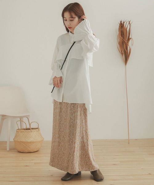 SENSE OF PLACE by URBAN RESEARCH（センスオブプレイスバイアーバンリサーチ）の「プリーツディテールブラウス（シャツ/ブラウス・レディース・ライトブルー/オフホワイト・ONE）」の8枚目の写真