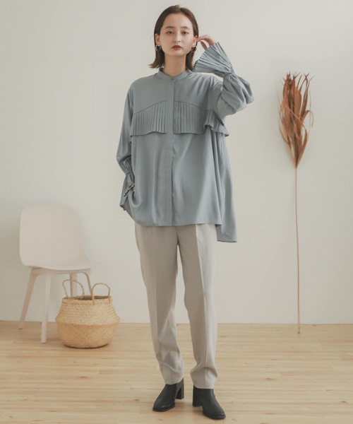 SENSE OF PLACE by URBAN RESEARCH（センスオブプレイスバイアーバンリサーチ）の「プリーツディテールブラウス（シャツ/ブラウス・レディース・ライトブルー/オフホワイト・ONE）」の17枚目の写真